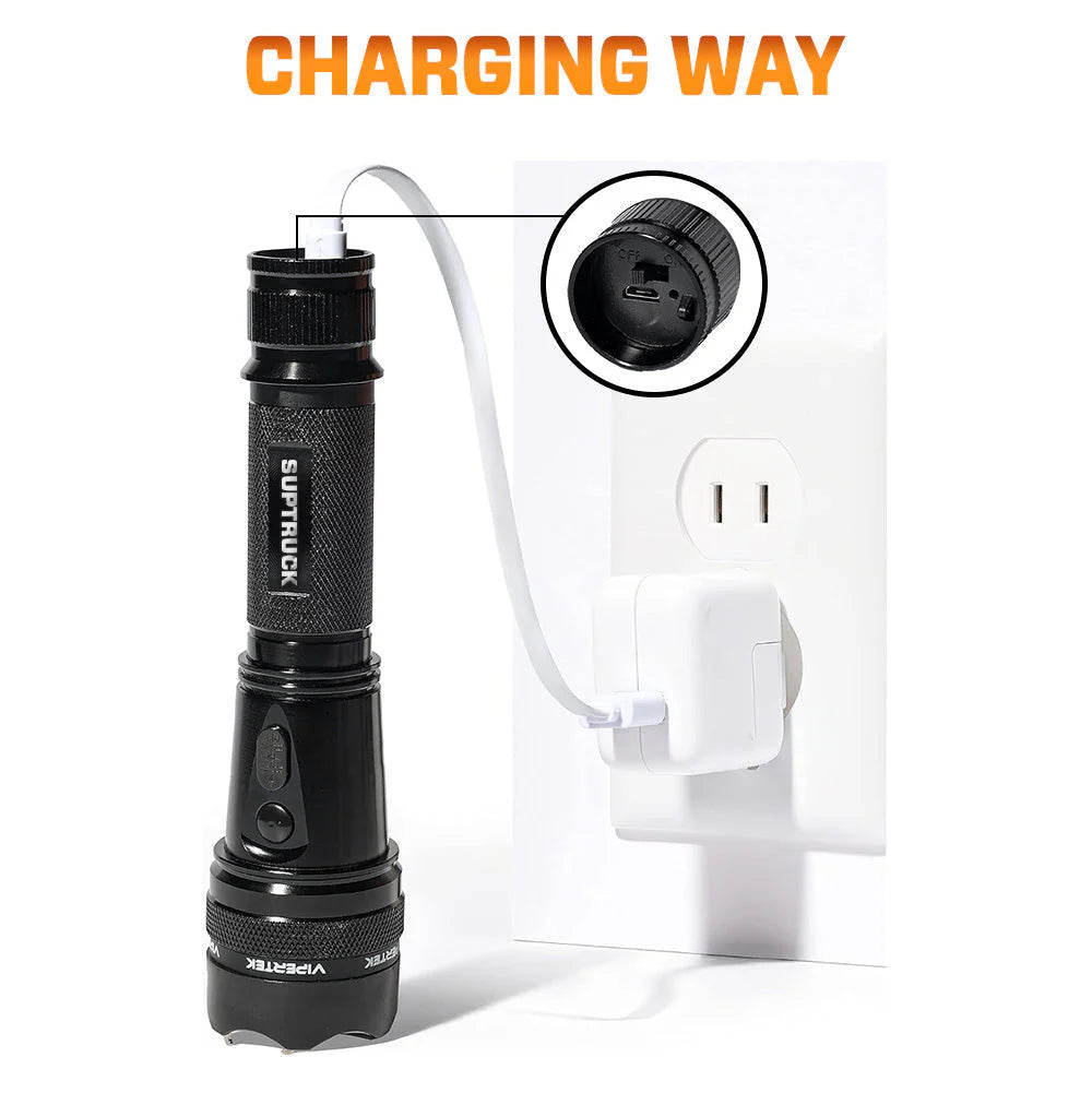 Ultra-Bright Rechargeable Tactical Flashlight with Zoom & Multi Modes